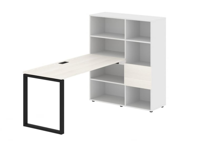 Рабочая станция ЕДИС ЕКРСТ 1115 Ясень Траун Черный Белый / EDIS EQRST_0