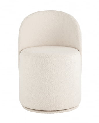 Пуф Лореен вращающийся букле Белый / Loreen_1