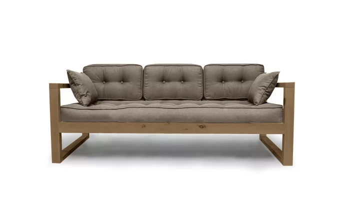 Диван трехместный ДЕмоку Д-3 бежевый_холодный серый / DEmoku_0