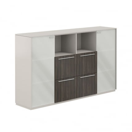 Шкаф средний с ящиками Атлас НЗ-0316.ГС.БТ Серый камень Бренсон Трюфель / Atlas NZ-0316.GS.BT_0