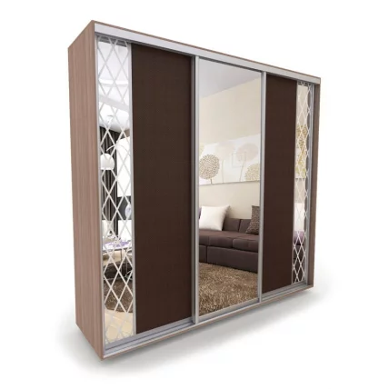 Шкаф-купе 3-х дверный Акцент-Вера КР 2100х600  Ясень шимо тёмный_0