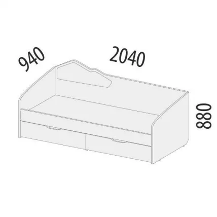 Кровать Эверест 500.11 Дуб Кронберг/Плаза Стоун_1