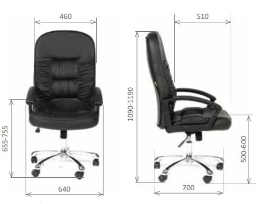 Кресло руководителя CХАИРМАН 418 ПВC Черный / CHAIRMAN PVC_3