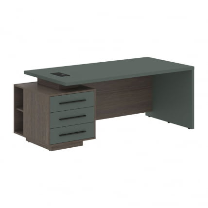 Стол руководителя левый ВЕЛИОН ВCТ 2090 Л Нефрит Дуб Сильвер / VELION VCT L_0