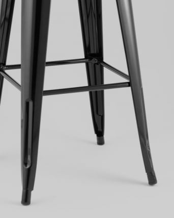 Стул барный ТОЛИКС черный глянцевый + темное дерево КД / TOLIX KD_8