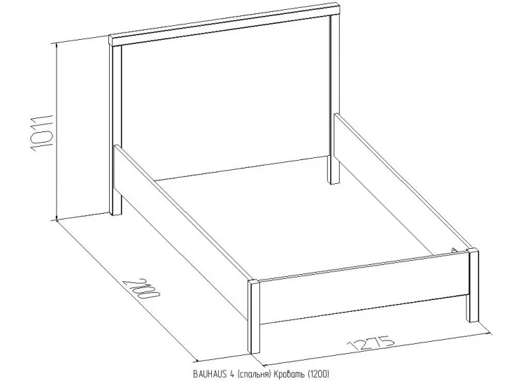 Кровать (1200) БАУХАУС 4 Дуб Сонома/Орех шоколадный(спальня) / BAUHAUS_1