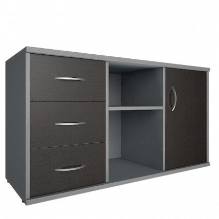 Тумба под оргтехнику сервисная Рива А.МТ-2 Венге/Металлик / Riva_0