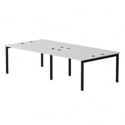 Бенч-система на 4 места на металлокаркасе, опоры 90 гр Еверпроф ЕВО 254С119 Белый Черный / Everprof EVO 254S119_0