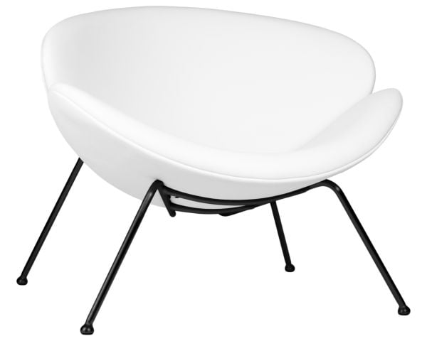 Кресло дизайнерское ДОБРИН ЕМИЛЙ (белый винил ЙП17, черное основание) 2 шт / DOBRIN EMILY YP17,_7