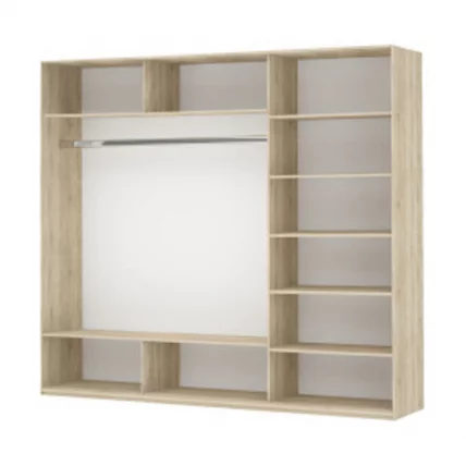Шкаф-купе трехдверный Прайм 1800 Зеркало/ДСП/Зеркало Дуб сонома_1