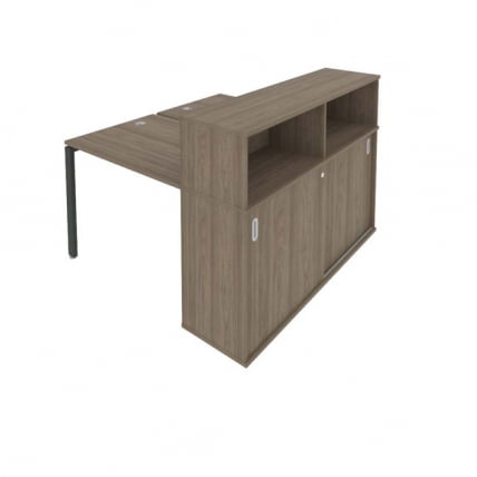 Рабочая станция с опорным шкафом-купе Метал Сйстем БП.РС-СШК-2.1 Вяз/Антрацит / Metal System_0