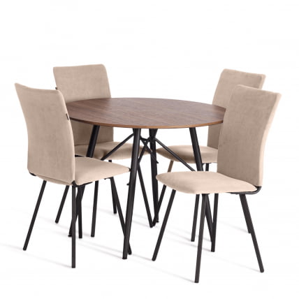 Стул обеденный Ла Роуссе велюр, бежевый/черный, 7, 49х50х93 / La Rousse_9