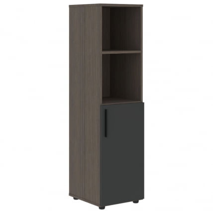 Шкаф-колонка с глухой малой дверью (правый) ВЕЛИОН ВМCС 40.5 Р Яшма черный Дуб Сильвер / VELION VMCS R_0