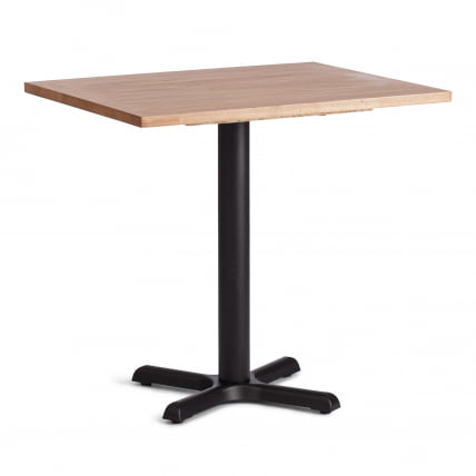 Стол ВАЛХАЛЛА дерево вяз/железная опора, 80х65х76 см, груша №3/черная опора / VALHALLA_0
