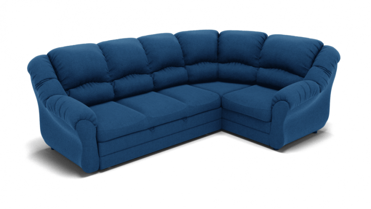 Диван Хост угловой (ЗР) Цвет фасада: Синий; Тип: Универсальный; Материал фасада: Металл/Велюр_0
