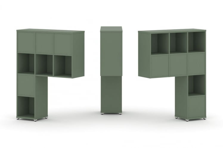 Надставка на стол высокая двухсторонняя + задняя стенка (8 шт.) CОНCЕПТ CН.ДНВ-005 Кобо Белый металл / CONCEPT CN.DNV-005_0