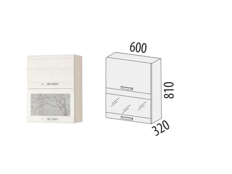 Шкаф-витрина Графит 74.08.1 Сосна Астрид-Ванил_1