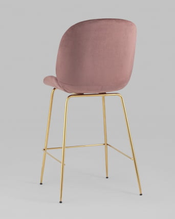 Стул полубарный Беетле со спинкой голд Темно-розовый / Beetle gold_4