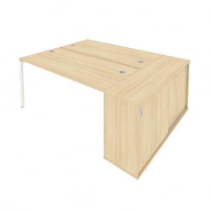 Рабочая станция с опорным шкафом-купе Метал Сйстем Б.РС-СШК-1.4 Акация/Белый / Metal System_0