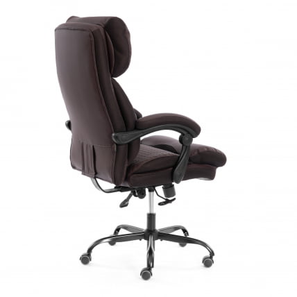 Кресло руководителя Чиеф металБЛ кож/зам/ткань, коричневый/коричневый стеганный, 36-36/36-36 стеганный/ТВ-24 / Chief metalBL стеганный/TW-24_3