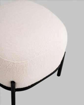 Пуф Стоун П букле Флуффй молочный / Fluffy_6