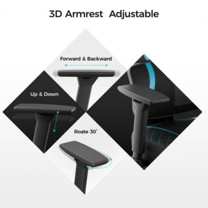 Эргономичное компьютерное кресло (для геймеров) Еурека Норн, Блуе / Eureka Norn, Blue_9