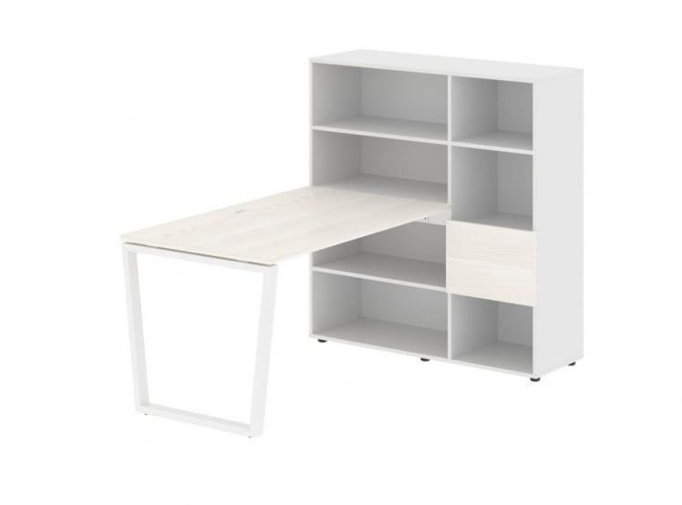 Рабочая станция ЕДИС ЕВРСТ 1213 Ясень Траун Белый Белый / EDIS EVRST_0