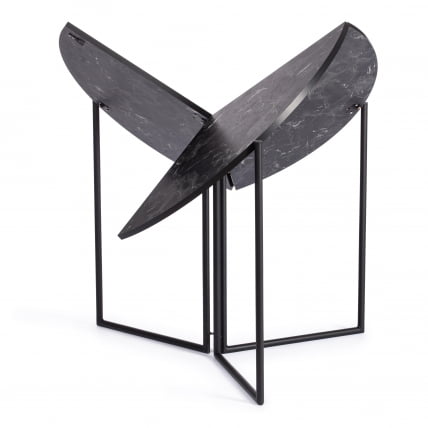 Стол складывающийся ЙООП (мод. 1202) ЛДСП+меламин/металл, 100 х 100 х 72 см, черный мрамор/черный / YOOP (mod._1