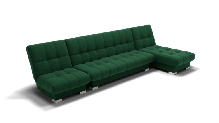 Диван Хьюстон-3 угол левый/правый (ЗР) Цвет фасада: Зеленый; Тип: Левый/правый; Материал фасада: Металл/Велюр_0