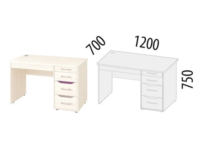 Стол письменный Мегаполис 55.15.1 Сосна Астрид_1