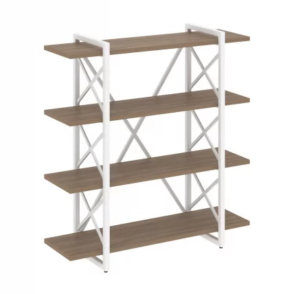 Стеллаж на регулируемых опорах - 4 полки ЛОФТ ВР.Л-МСТ.О-4.8В Металл белый Дуб Аризона / LOFT VR.L-MST.O-4.8V_0