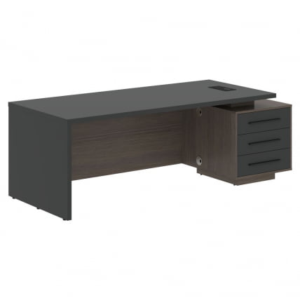 Стол руководителя правый ВЕЛИОН ВCТ 2290 Р Яшма черный Дуб Сильвер / VELION VCT R_0