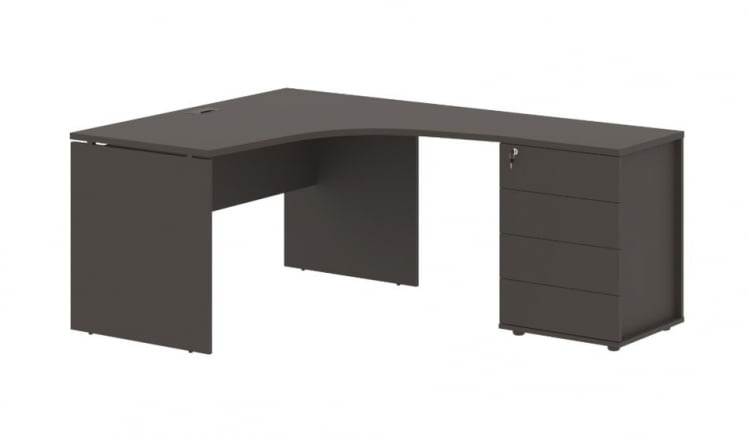 Стол эргономичный с тумбой правый ЕДИС ЕДCЕТ 1318 Р Мокко / EDIS EDCET R_0