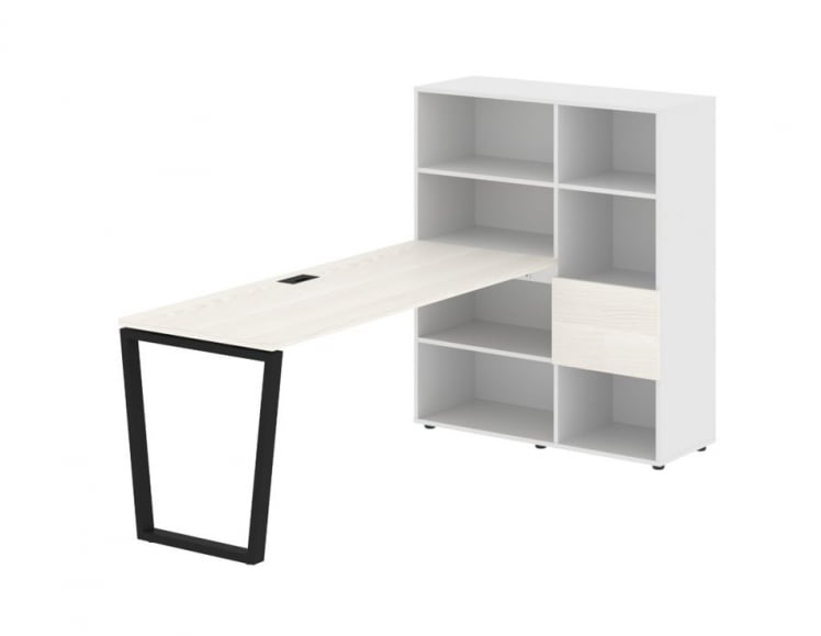 Рабочая станция ЕДИС ЕВРСТ 1117 Ясень Траун Черный Белый / EDIS EVRST_0