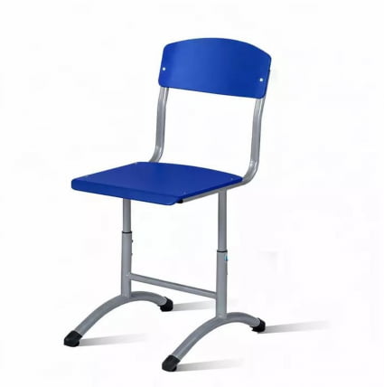 Стул ученический регулируемый ФГК (рост 3-5) 390х487 мм ЛДСП Синий РАЛ 5002/Металл Серый / RAL_0