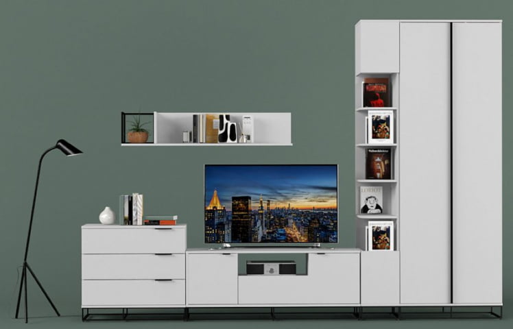 Полка навесная Ситй большая белый / City_5