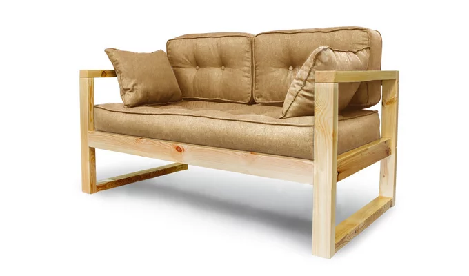 Диван двухместный ДЕмоку Д-2 бежевый_натуральный / DEmoku_0