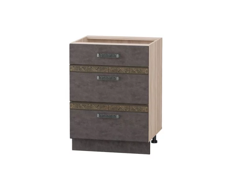 Стол с 3 ящиками (система Хеттич) Бруклин 101.91 Дуб Кронберг/Лагода/Антрацит / Hettich)_0