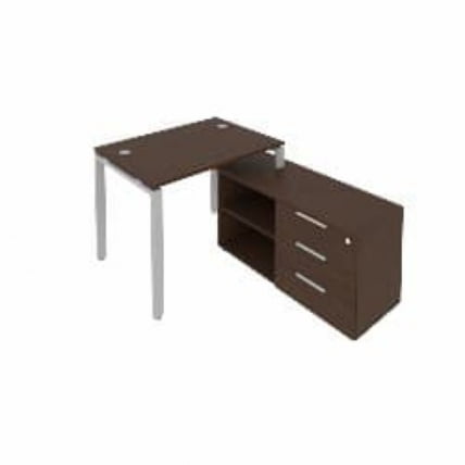 Рабочая станция на П-образном м/к с опорной тумбой правая Метал Сйстем БП.РС-СТС-2.1 Пр Венге/Серый / Metal System_0