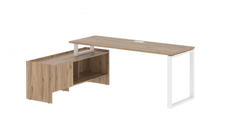 Стол с тумбой ЕДИС ЕКCТ 19614 Дуб Денвер светлый Белый / EDIS EQCT_0