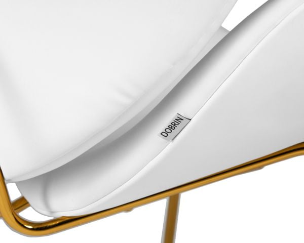 Кресло дизайнерское ДОБРИН ЕМИЛЙ (белый винил ЙП17, золотое основание) 2 шт / DOBRIN EMILY YP17,_8