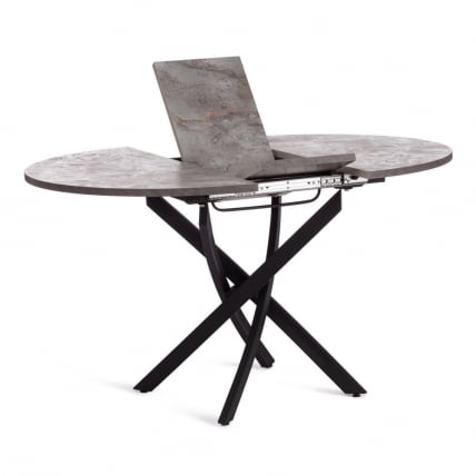 Стол МАНЗАНА ЛДСП/ХПЛ/металл, 100 х 100+30 х 75 см, Кварцит светлый/черный / MANZANA ЛДСП/HPL/металл,_6