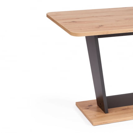 Стол обеденный ФОКС раздвижной ЛДСП, 68.6кс110-145кс75 см, Дуб артисан/Графит / FOX 68.6x110-145x75_7