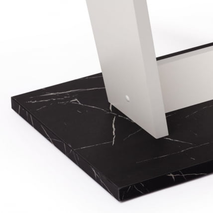 Стол обеденный ФОКС раздвижной ЛДСП, 68.6кс110-145кс75 см, Мрамор черный/Белый / FOX 68.6x110-145x75_9