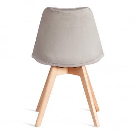 Стул ТУЛИП СОФТ (мод. 053В) дерево/пластик/вельвет, 49,5 кс 54,5 кс 84 см, Светло-серый (ХЛР 39)/натуральный / TULIP SOFT (mod. 053V) x x (HLR_3