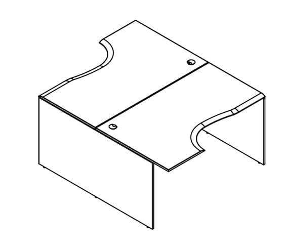 Двухместная рабочая станция В2CЕТ 169.1 Дуб сонома / W2CET_1
