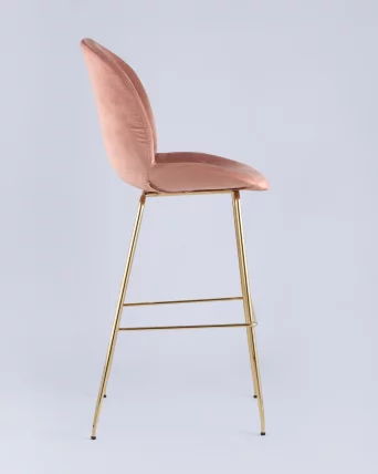 Стул барный Беетле Лите ПУ со спинкой Пудровый / Beetle Lite PU_3