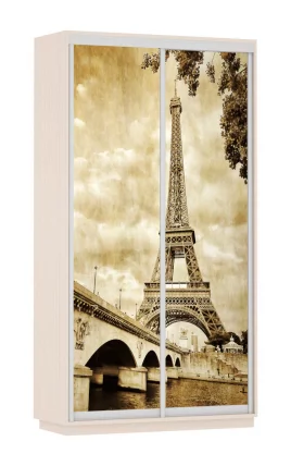 Шкаф-купе двухдверный Экспресс Дуо 1200х2200х Париж/Дуб молочный / 1200х2200h_0