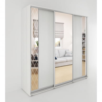 Шкаф-купе 3-х дверный Акцент-Вера ДР 2400х600 Выбеленное дерево_0