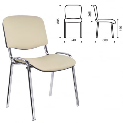 Стул для посетителей ИЗО хром кожзам Бежевый З-21 / Z-21_0